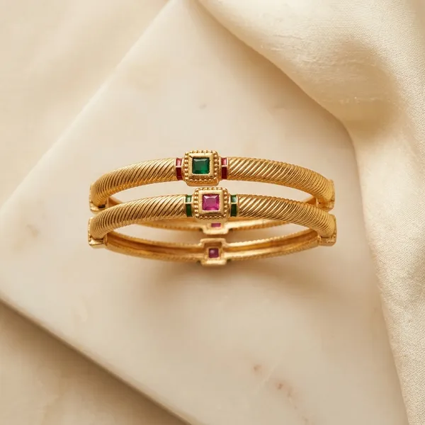 Elegant_Brass_Daily_Wear_Kada_Bangles_with_Emerald_&_Ruby_Glass_Stones_(Set_of_2)