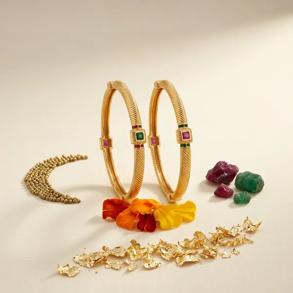 Elegant_Brass_Daily_Wear_Kada_Bangles_with_Emerald_&_Ruby_Glass_Stones_(Set_of_2)