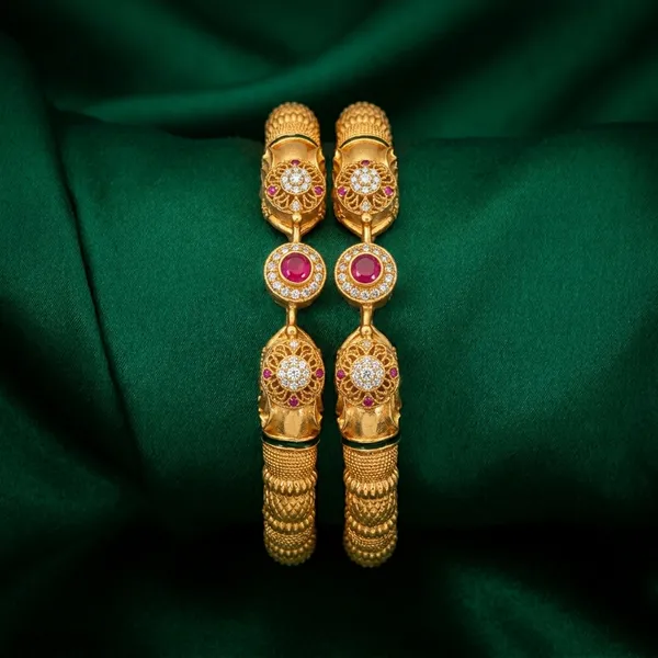 The_Majestic_Gaja_Kada_Set_�_Intricate_Gold-Tone_Elephant_Motif_Bangles_(Set_of_2)