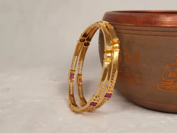 1_Gram_Gold-Plated_Brass_Rajasthani_Bangles_Set_Of_2