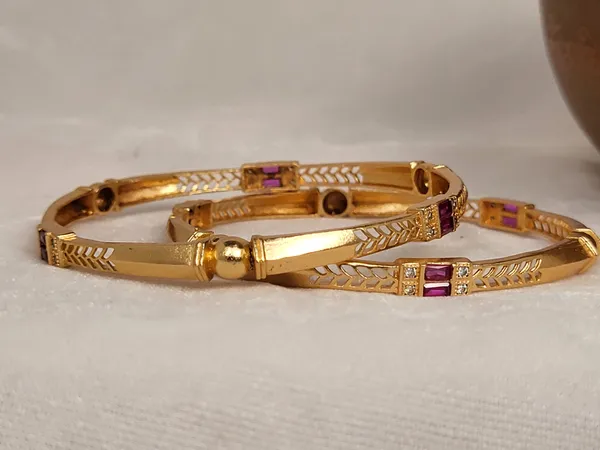 1_Gram_Gold-Plated_Brass_Rajasthani_Bangles_Set_Of_2