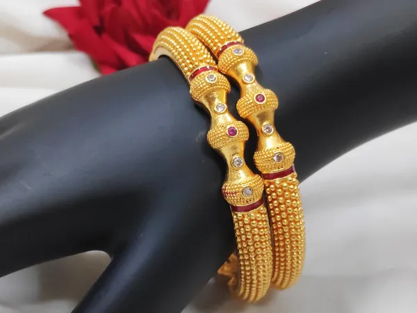 1_Gram_Gold-Plated_Brass_Rajasthani_Bangles_Set_Of_2