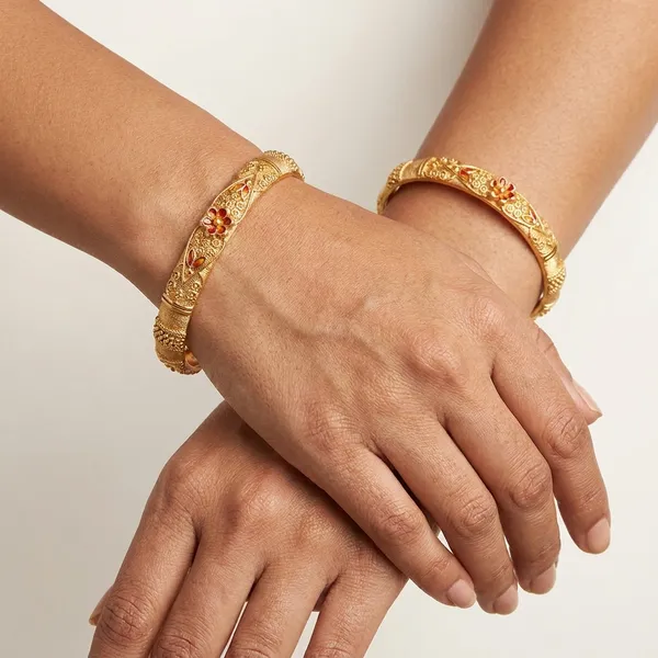 Elegant_Brass_Gold-Plated_Daily_Wear_Floral_Bangles_(Set_of_2)
