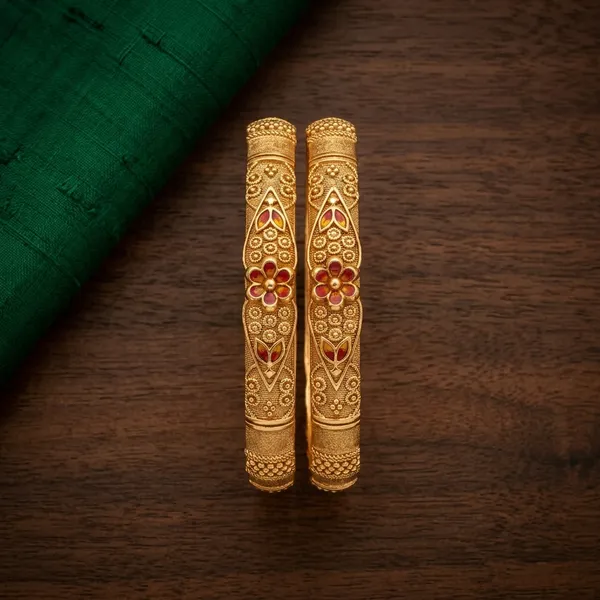 Elegant_Brass_Gold-Plated_Daily_Wear_Floral_Bangles_(Set_of_2)