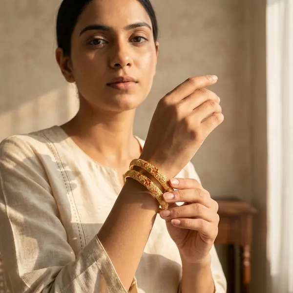 Elegant_Brass_Gold-Plated_Daily_Wear_Floral_Bangles_(Set_of_2)