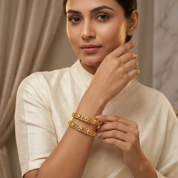 Daily_Wear_Gold-Plated_Brass_Bangles_with_Red_and_Green_Stones_(Set_of_2)