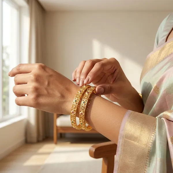 Daily_Wear_Gold-Plated_Brass_Bangles_with_Red_and_Green_Stones_(Set_of_2)