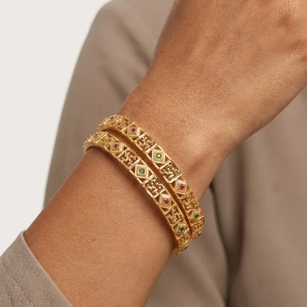 Daily_Wear_Gold-Plated_Brass_Bangles_with_Red_and_Green_Stones_(Set_of_2)
