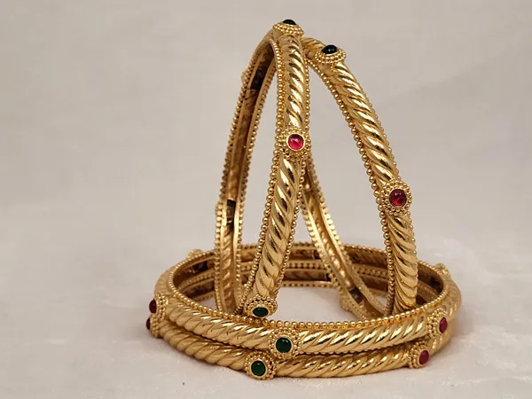 1_Gram_Gold-Plated_Brass_Rajasthani_Bangles_Set_Of_4