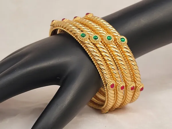 1_Gram_Gold-Plated_Brass_Rajasthani_Bangles_Set_Of_4