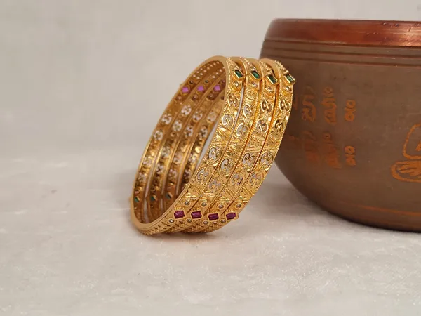 1_Gram_Gold-Plated_Brass_Rajasthani_Bangles_Set_Of_4