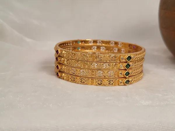 1_Gram_Gold-Plated_Brass_Rajasthani_Bangles_Set_Of_4