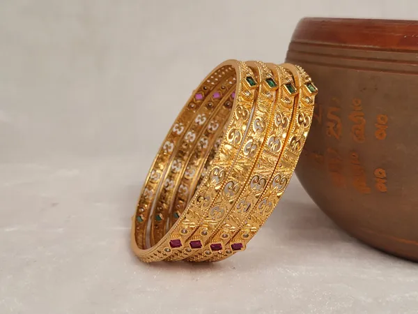 1_Gram_Gold-Plated_Brass_Rajasthani_Bangles_Set_Of_4