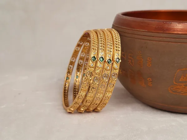 1_Gram_Gold-Plated_Brass_Rajasthani_Bangles_Set_Of_4