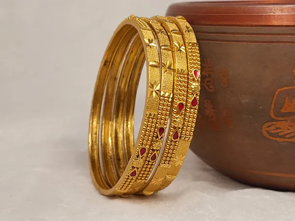 1_Gram_Gold-Plated_Brass_Rajasthani_Bangles_Set_Of_4