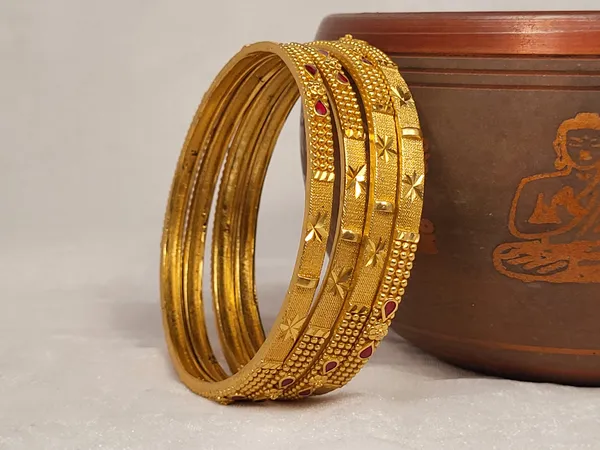 1_Gram_Gold-Plated_Brass_Rajasthani_Bangles_Set_Of_4