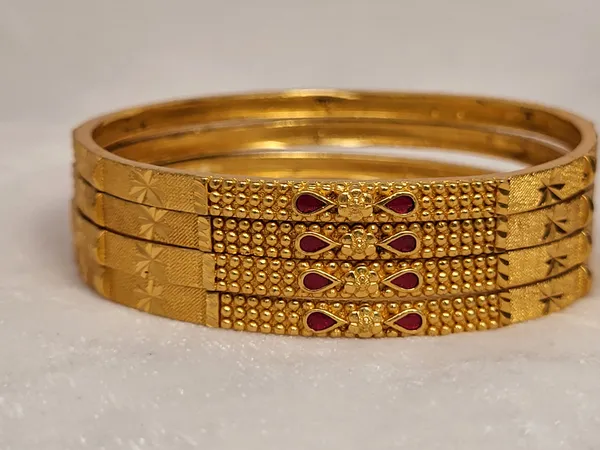 1_Gram_Gold-Plated_Brass_Rajasthani_Bangles_Set_Of_4