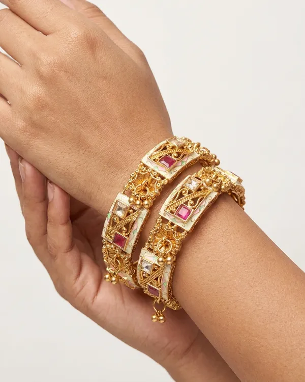 2-Piece_Gold_Plated_Antique_Kada_Bangles_Set_with_Ruby_Stones_and_Meenakari_Enamel_Work_for_Women