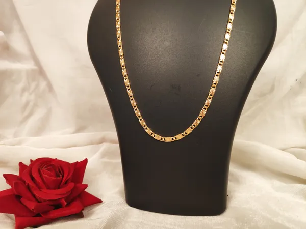 1_Gram_Gold-Plated_Silver_Chain_23.5_Inch_For_Women