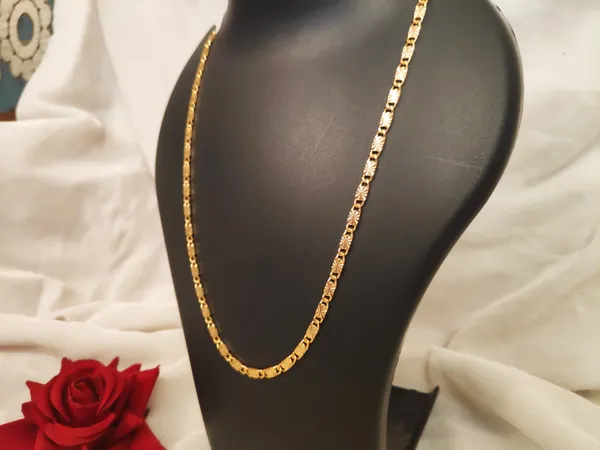1_Gram_Gold-Plated_Silver_Chain_23.5_Inch_For_Women