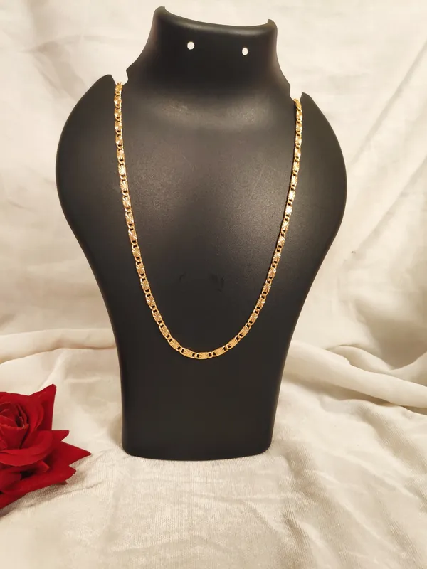 1_Gram_Gold-Plated_Silver_Chain_23.5_Inch_For_Women