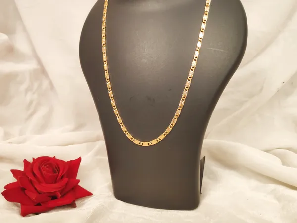 1_Gram_Gold-Plated_Silver_Chain_23.5_Inch_For_Women