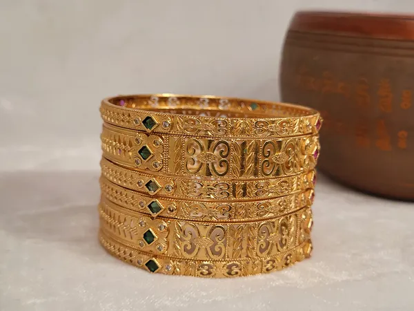 1_Gram_Gold-Plated_Brass_Rajasthani_Bangles_Set_Of_6