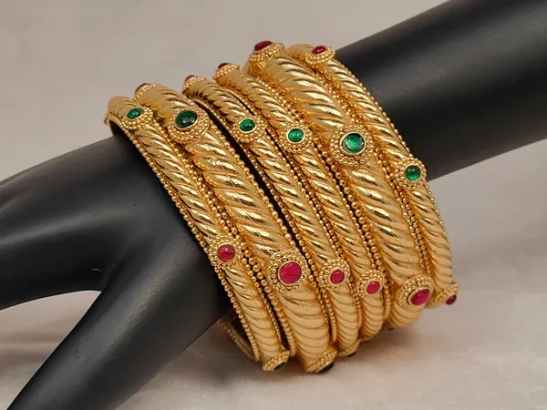 1_Gram_Gold-Plated_Brass_Rajasthani_Bangles_Set_Of_6