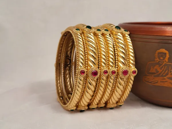 1_Gram_Gold-Plated_Brass_Rajasthani_Bangles_Set_Of_6