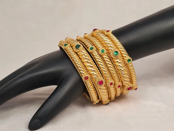 1_Gram_Gold-Plated_Brass_Rajasthani_Bangles_Set_Of_6