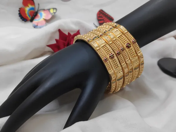 1_Gram_Gold-Plated_Brass_Rajasthani_Bangles_Set_Of_6