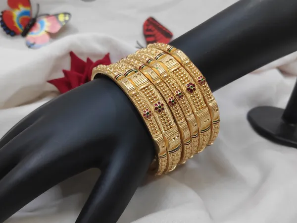 1_Gram_Gold-Plated_Brass_Rajasthani_Bangles_Set_Of_6