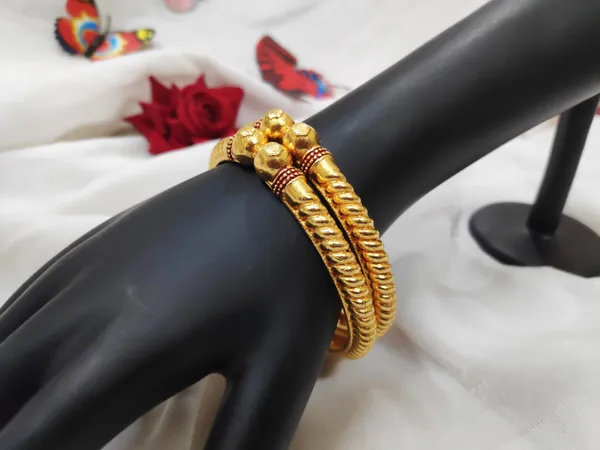 1_Gram_Gold-Plated_Brass_Rajasthani_Bangles_Set_Of_2