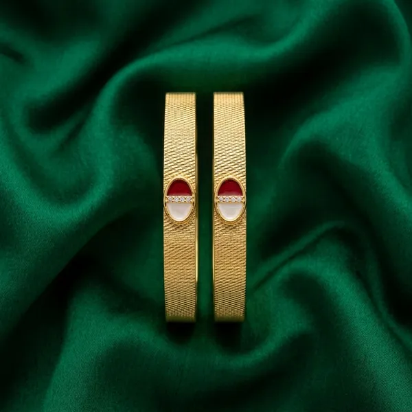 Everyday_Elegance_Brass_Bangles_�_Textured_Gold-Plated_Daily_Wear_Kada_Set_with_Red_&_White_Enamel_Detailing_(Set_of_2)