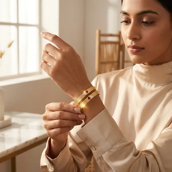 Everyday_Elegance_Brass_Bangles_�_Textured_Gold-Plated_Daily_Wear_Kada_Set_with_Red_&_White_Enamel_Detailing_(Set_of_2)