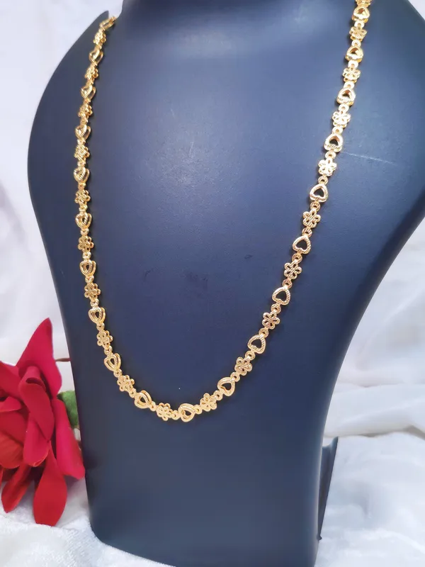 1_Gram_Gold-Plated_Silver_Chain_21_Inch_For_Women
