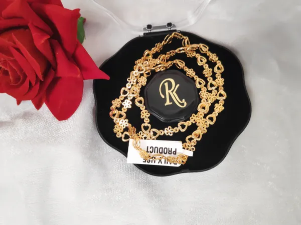 1_Gram_Gold-Plated_Silver_Chain_21_Inch_For_Women