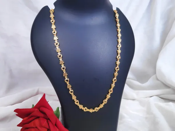 1_Gram_Gold-Plated_Silver_Chain_21_Inch_For_Women