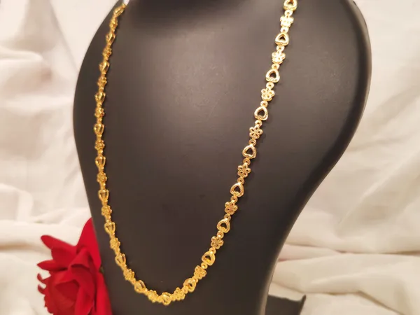 1_Gram_Gold-Plated_Silver_Chain_21_Inch_For_Women