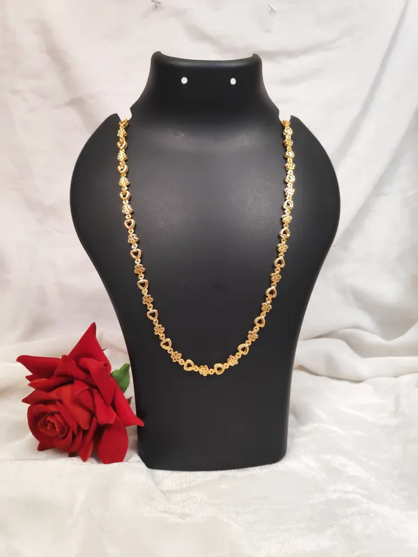 1_Gram_Gold-Plated_Silver_Chain_21_Inch_For_Women