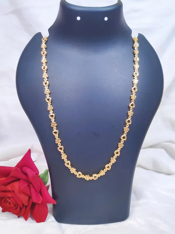 1_Gram_Gold-Plated_Silver_Chain_21_Inch_For_Women