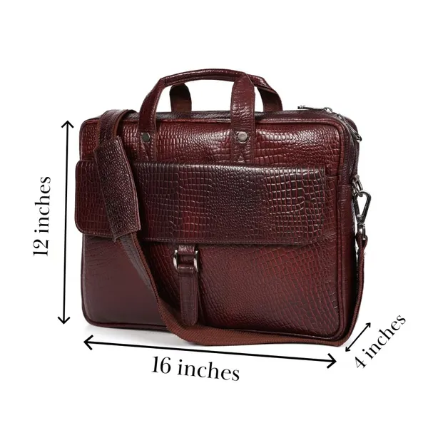 Brown_Leather_Laptop_Bag_For_Men_Office_|_3_Zipper_Pockets_|_2_Inner_Spacious_Compartments_|_1_Flap_Pocket_|_Adjustable_and_Removable_Shoulder_Strap