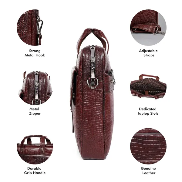 Brown_Leather_Laptop_Bag_For_Men_Office_|_3_Zipper_Pockets_|_2_Inner_Spacious_Compartments_|_1_Flap_Pocket_|_Adjustable_and_Removable_Shoulder_Strap