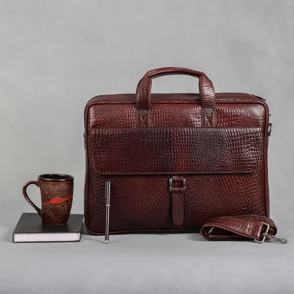 Brown_Leather_Laptop_Bag_For_Men_Office_|_3_Zipper_Pockets_|_2_Inner_Spacious_Compartments_|_1_Flap_Pocket_|_Adjustable_and_Removable_Shoulder_Strap