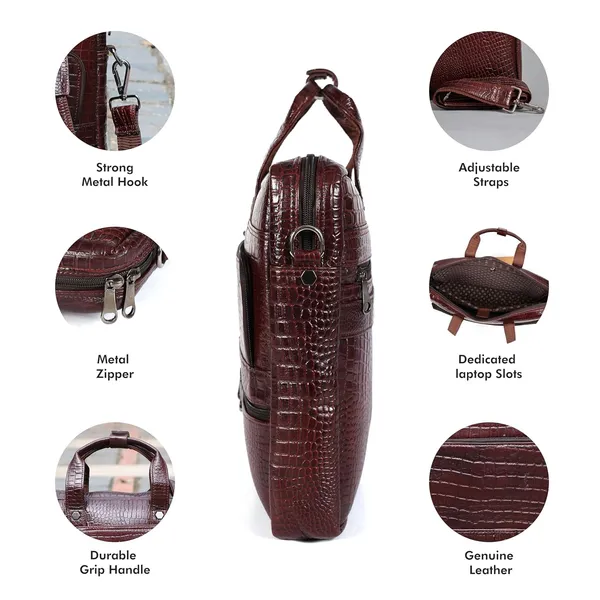 Brown_Leather_Laptop_Bag_For_Men_Office_|_3_Zipper_Pockets_|_2_Inner_Spacious_Compartments_|_Adjustable_and_Removable_Shoulder_Strap