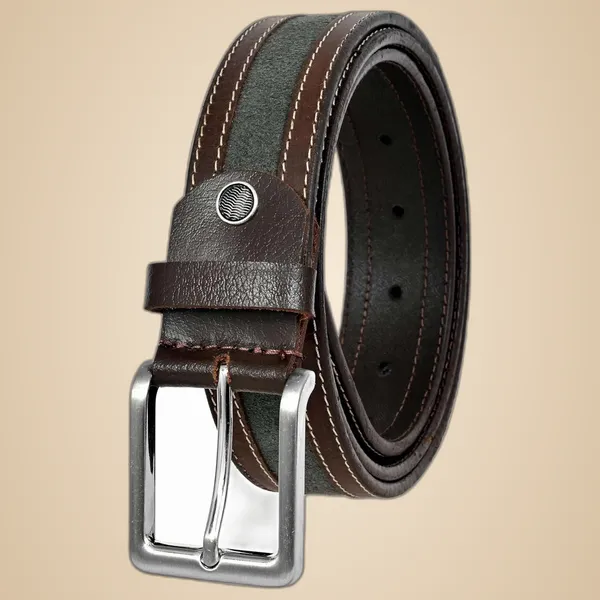 Green_Leather_Belt_With_Metal_Buckle_For_Men_|_Premium_Smooth_Leather_Lightweight_Classic_Belt_With_Durable_Stitching_|_Width-_3cm_(30mm)