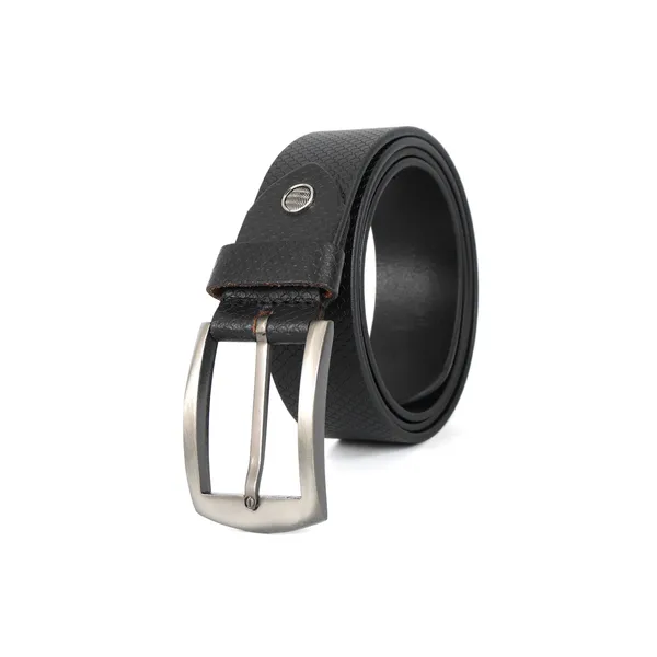 Black_Leather_Belt_With_Metal_Buckle_For_Men_|_Premium_Fish_Print_Leather_Lightweight_Classic_Belt_With_Durable_Stitching_|_Width-3cm_(30mm)
