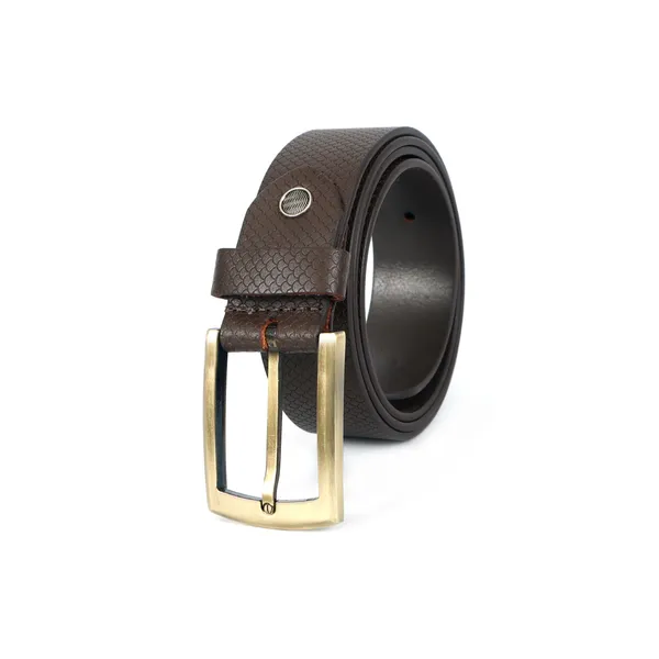 Brown_Leather_Belt_With_Metal_Buckle_For_Men_|_Premium_Fish_Print_Leather_Lightweight_Classic_Belt_With_Durable_Stitching_|_Width-3cm_(30mm)