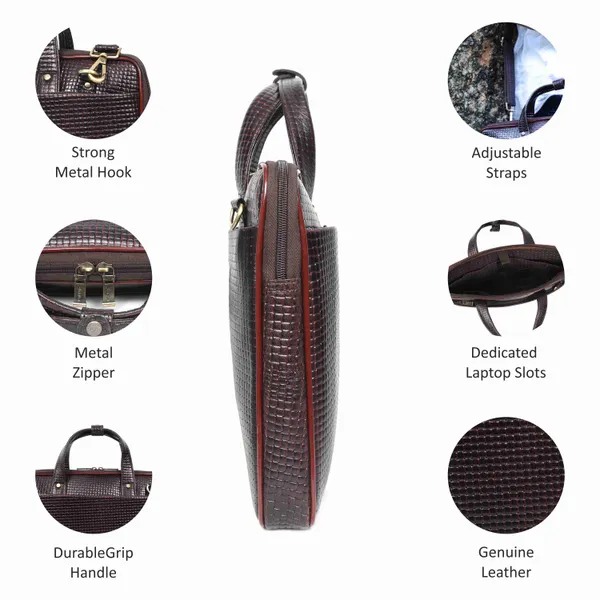 Leather_Laptop_Bag_for_Men,_3_Zipper_Pockets,_2_Spacious_Compartments_with_Padded_Laptop__Slot,_Crossbody_Bag_With_Adjustable_and_Removable_shoulder_Straps.