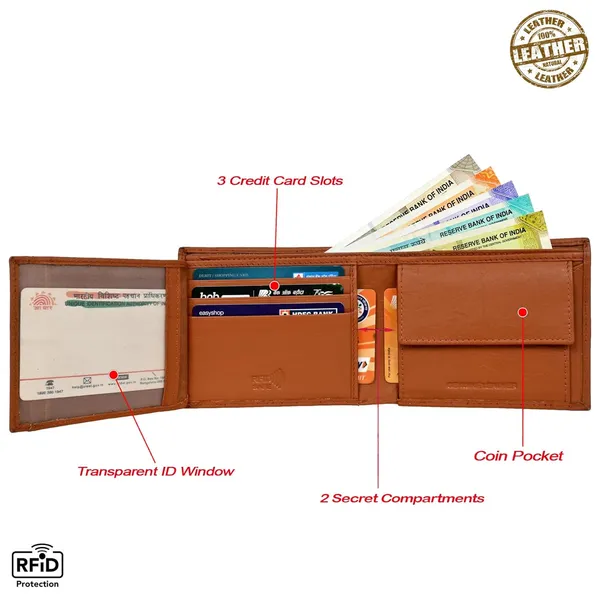 Brown_Rfid_Protected_Leather_Wallets_For_Men_I_3_Card_Slots_I_2_Inner_Compartments_|_1_Front_Flap_Coin_Pocket